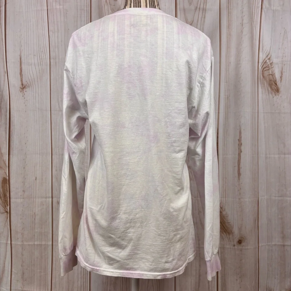 Disney Frozen Long Sleeve Tee Tye Dye Elsa Olaf Comfort White Purple Size Medium - Picture 3 of 12